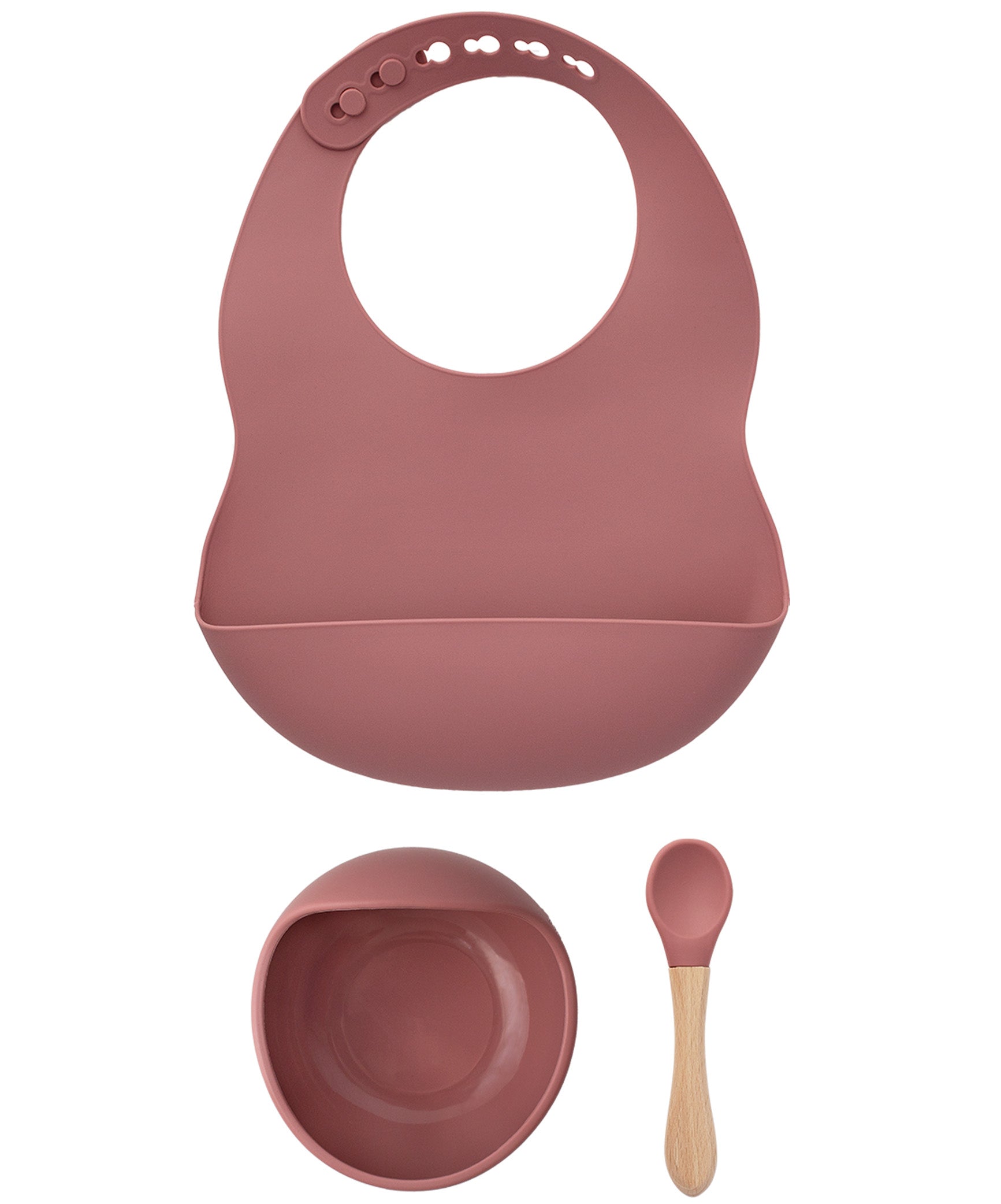 Milk It Baby Rose Pink Bib & Bowl Set Food Grade Silicone Set | Baby Products | Halabh.com