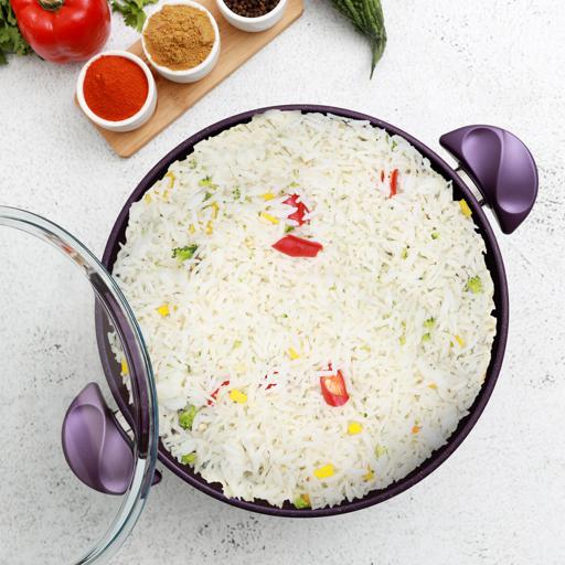 Royalford Aluminium Casserole With Durable Granite Coating Purple