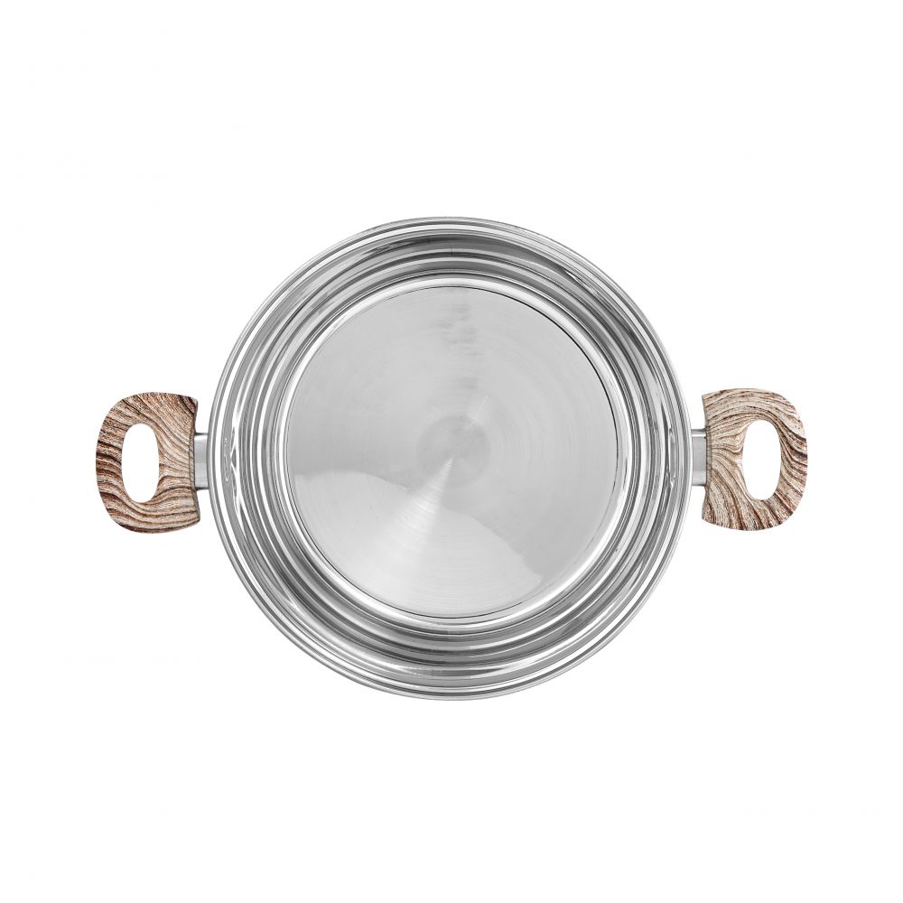 Royalford 20Cm Stainless Steel Casserole With Glass Lid