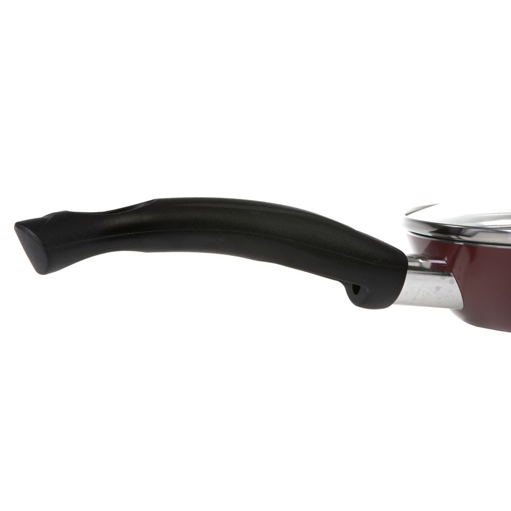 Royalford 28cm Fry Pan with Lid Red