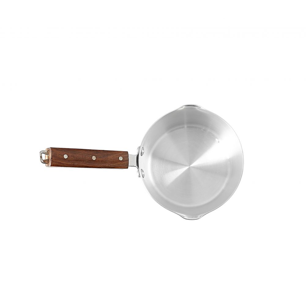 Royalford 7Inch Aluminium Milk Pan With Wooden Handle Silver
