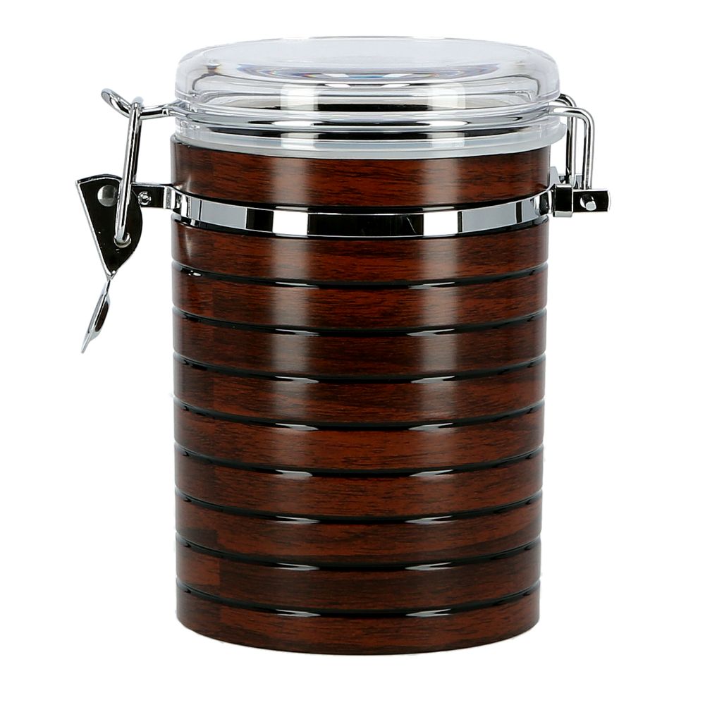 Royalford Cherry Wood Acrylic Canister 790 Ml Brown