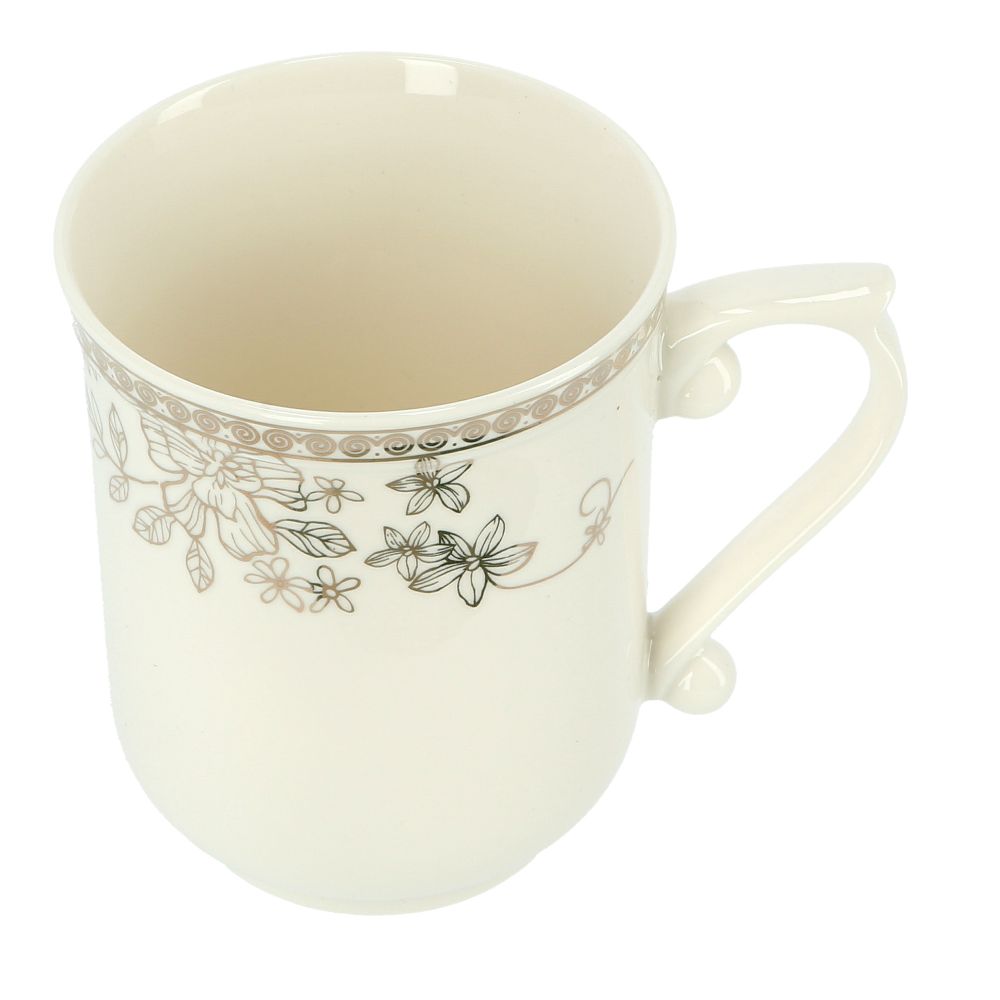 Royalford 14 oz Bone Wave Coffee Mug White