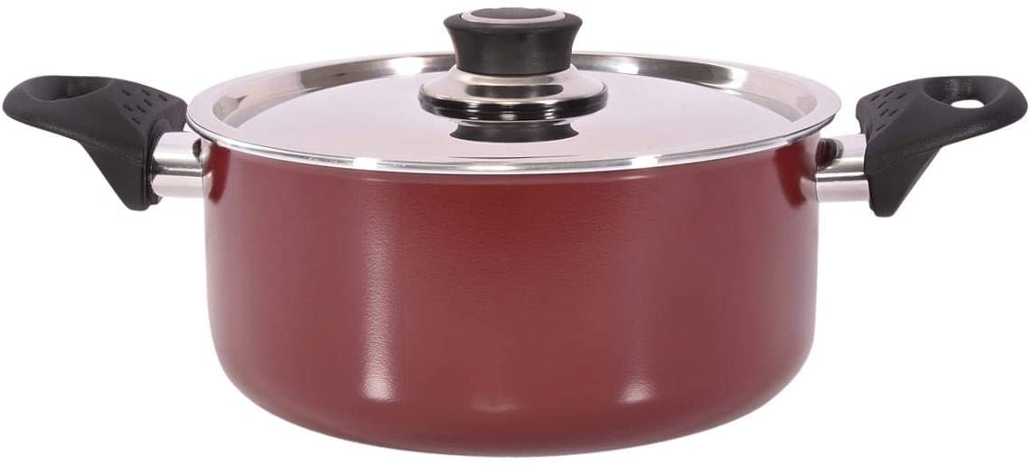Royalford Aluminum Non Stick Cooking Pot with Lid 2 Pieces Red