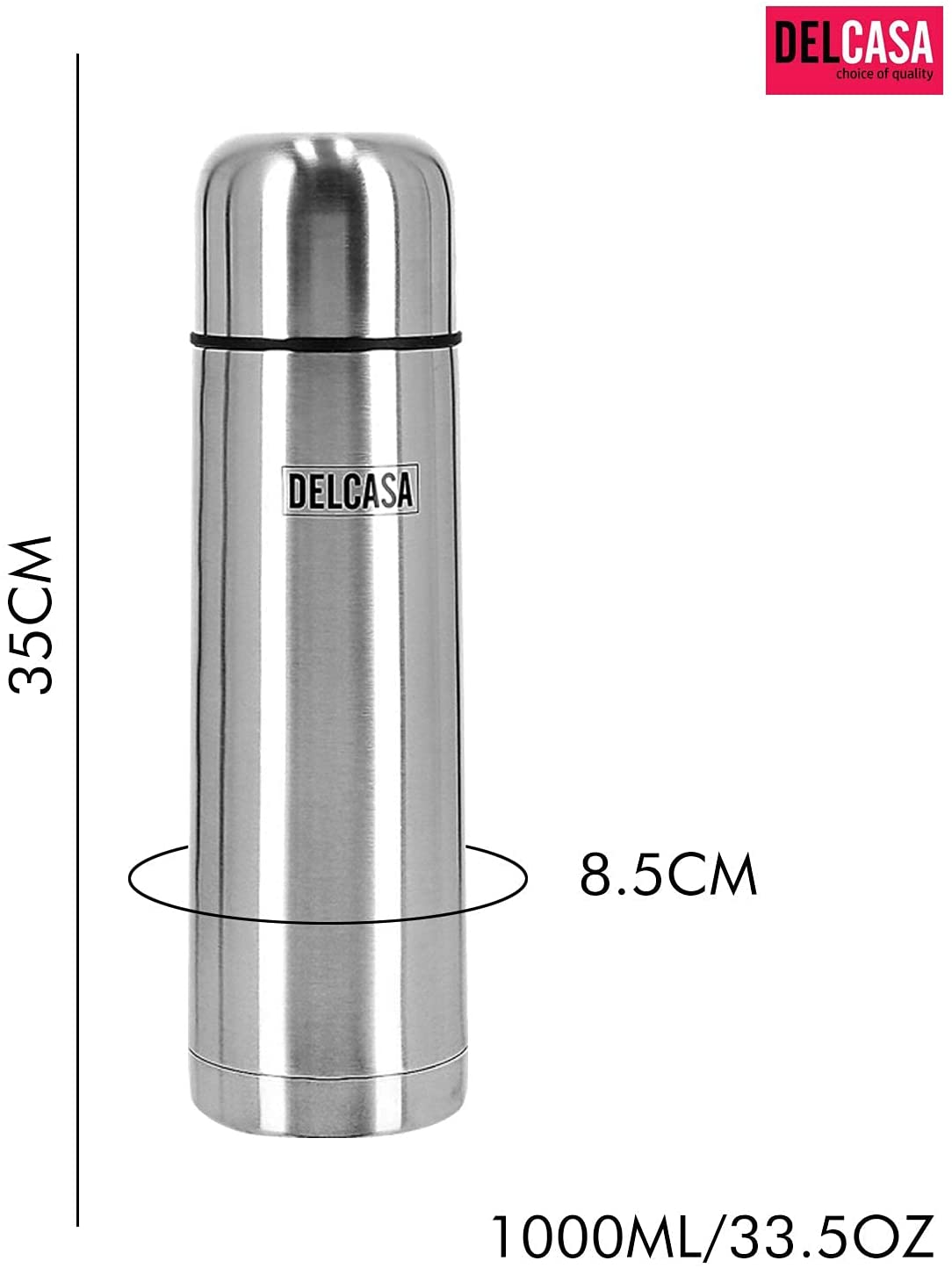 Delcasa Stainless Steel Vacuum Water Bottle - 1000Ml | Kitchen Appliance | Halabh.com
