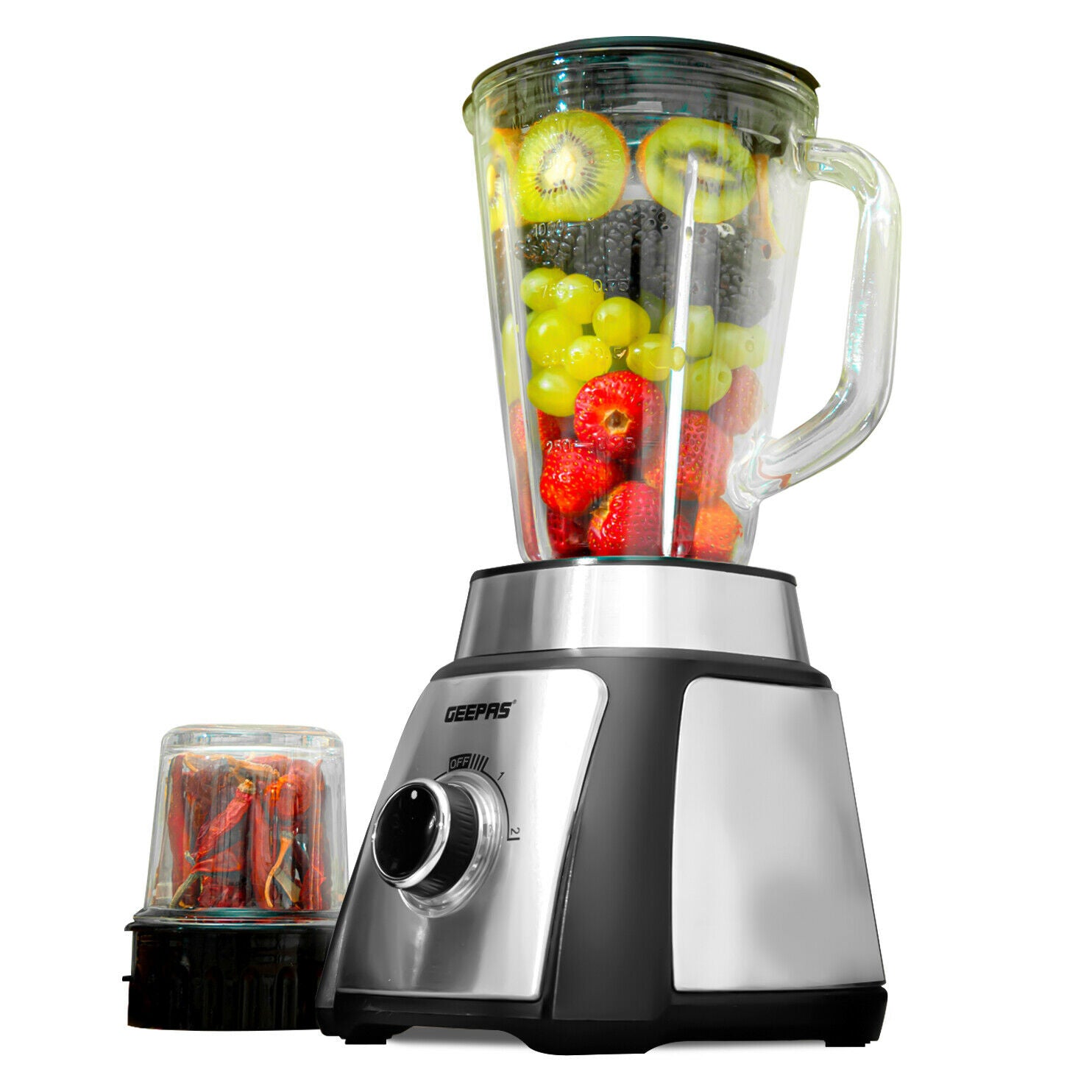 Geepas 500W Glass Food Jug Blender 1.5 L Black | Kitchen Appliances | Halabh.com