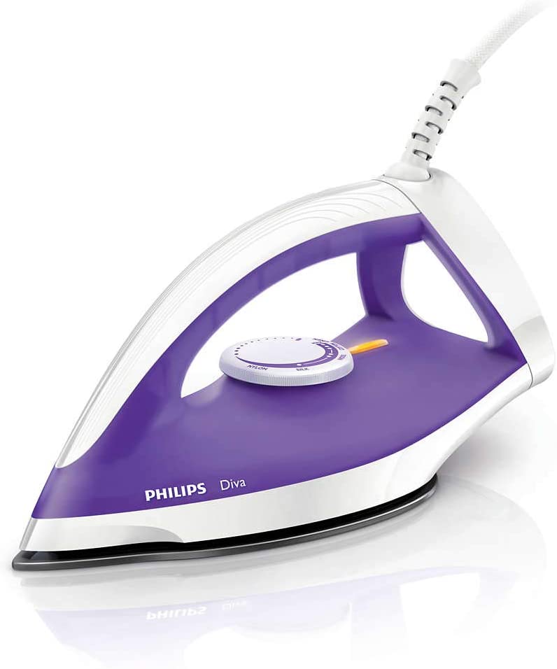 Philips Diva Dry Iron - GC122 | reliable performance | lightweight | variable steam settings | safety features | stylish | even heat distribution | Halabh.com