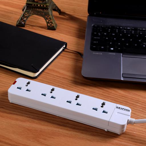 Krypton 4 Way Extension Socket 5 Meter White | Outlet | USB | Extension Cord | Electronics | Home Improvement | Technology | Convenience | Protection | Versatility | Halabh.com