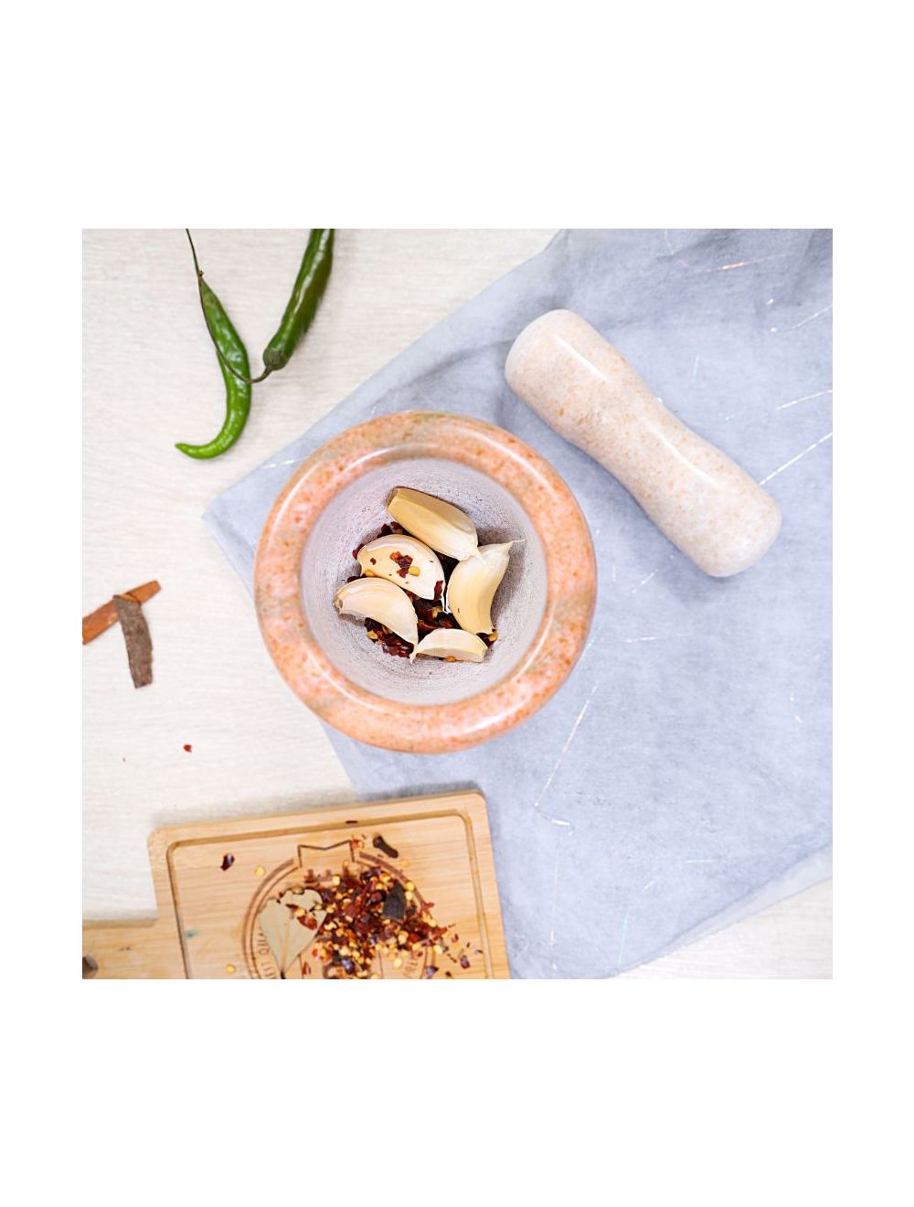 RoyalFord Marble Grinding Bowl Grey