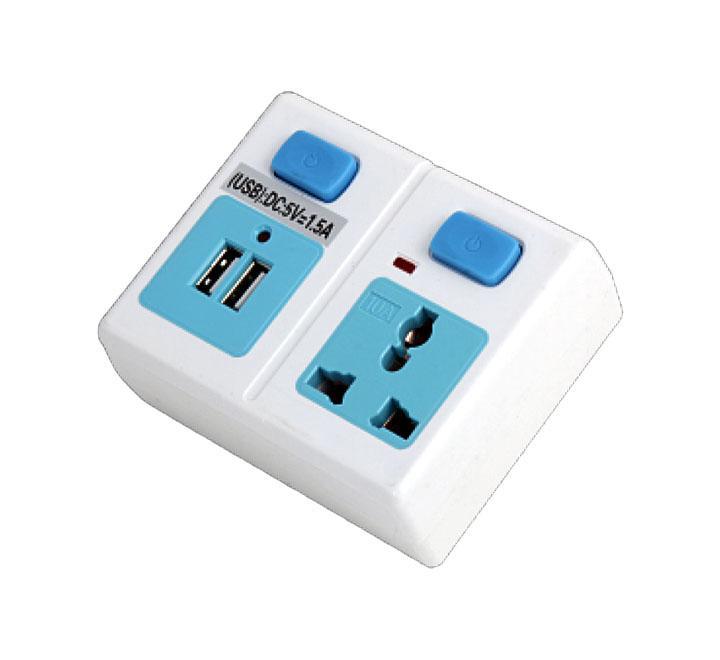 Krypton Single Extension Socket With 2 USB Ports | Outlet | USB | Extension Cord | Electronics | Home Improvement | Technology | Convenience | Protection | Versatility | Halabh.com