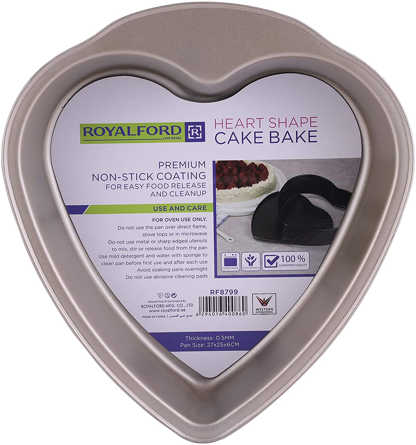 RoyalFord Heart Shape Cake Baking Tin 27X25X6Cm