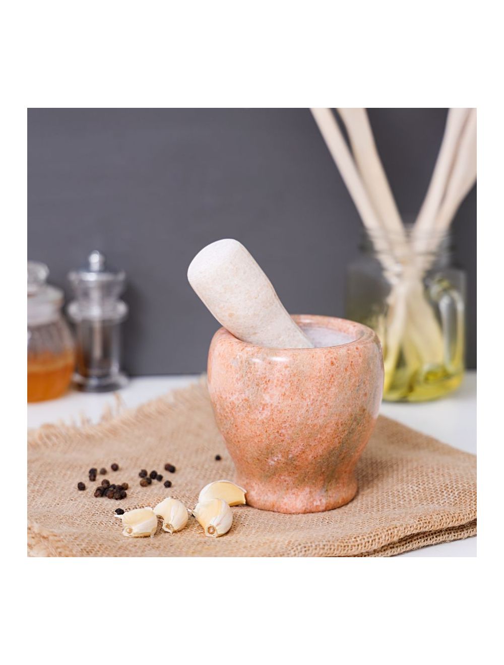 RoyalFord Marble Grinding Bowl Grey