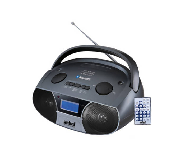 Sanford Portable Radio With Remote Black & Silver