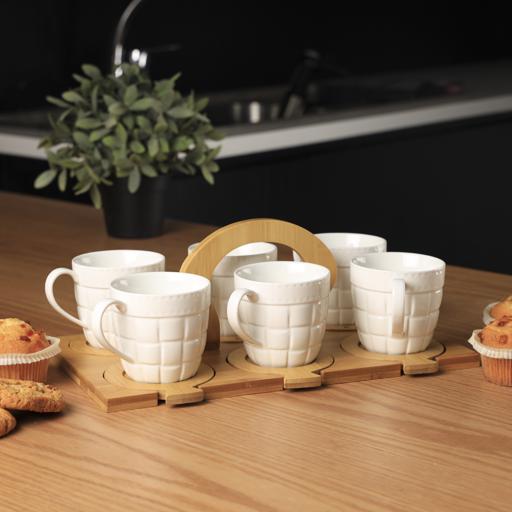 Royalford 260 Ml 13 Pcs Porcelain Tea Set With Stand White