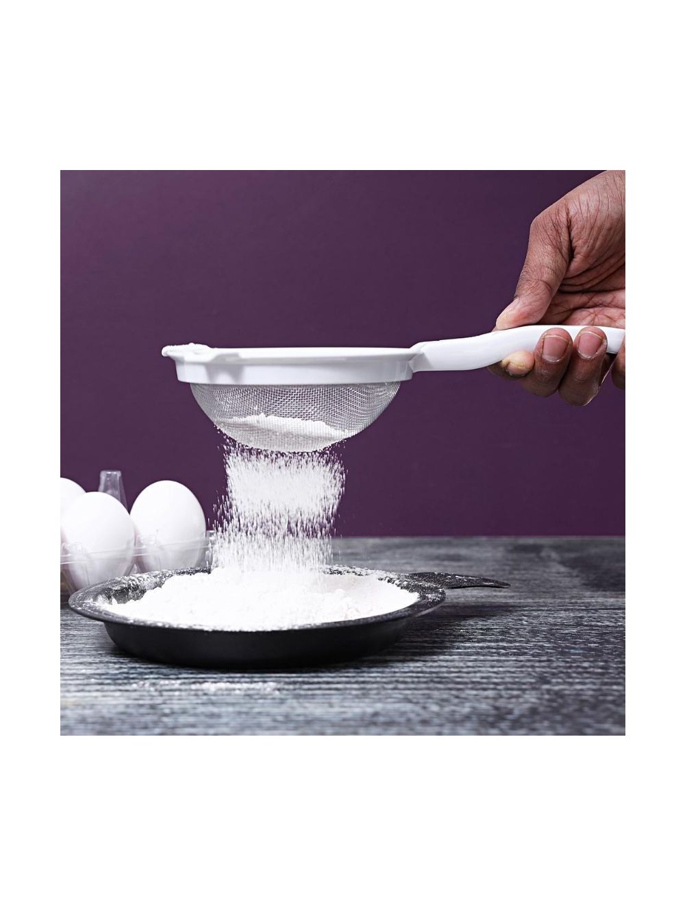 Royalford Stainless Steel Strainer with Gripped Handle 5 Inch