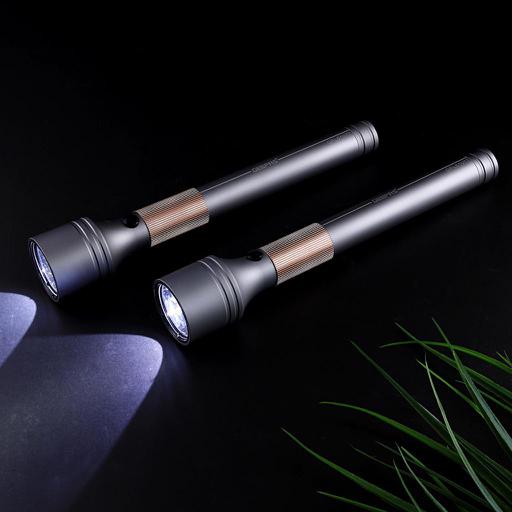 Geepas 2 Pcs Rechargeable Water Proof Family Pack LED Flashlight 3000 MaH