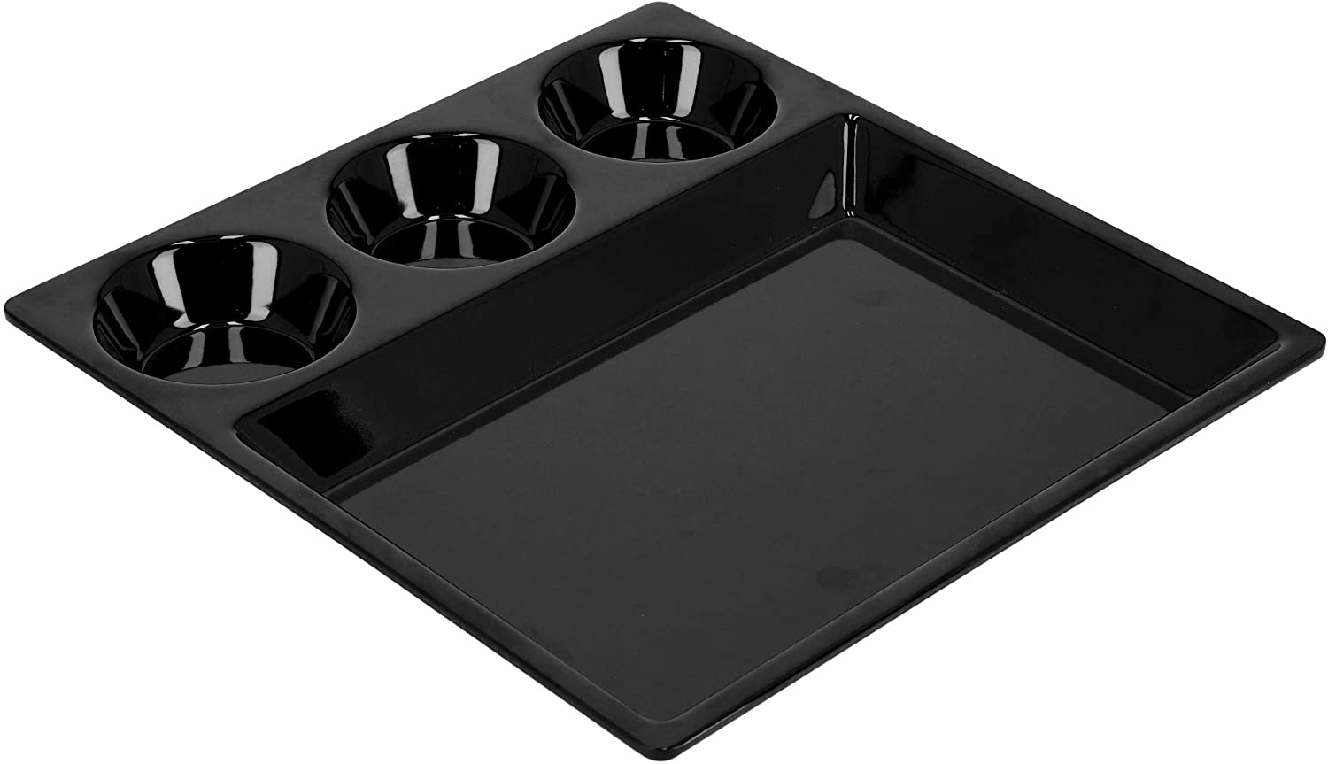 Royalford 12 Dosa Tray Melamine Divided Serving Dish Black