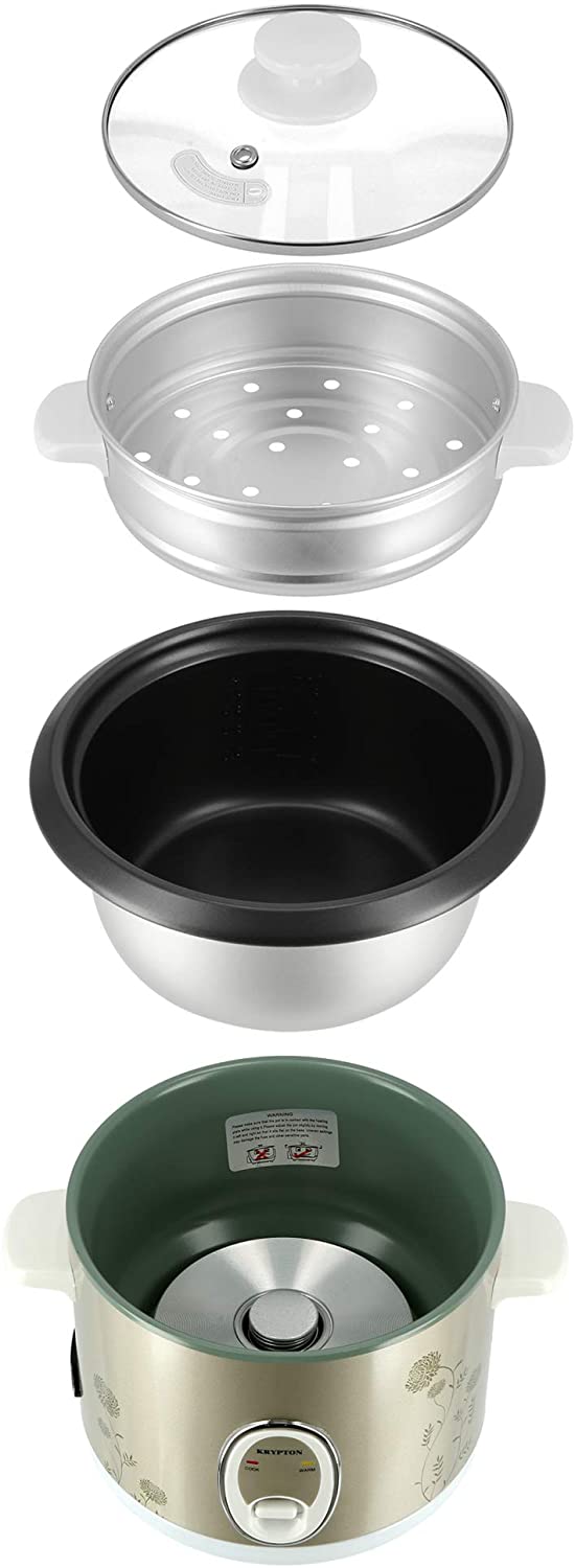 Krypton 1 Liter Electric Rice Cooker With Aluminum Innerpot Brown