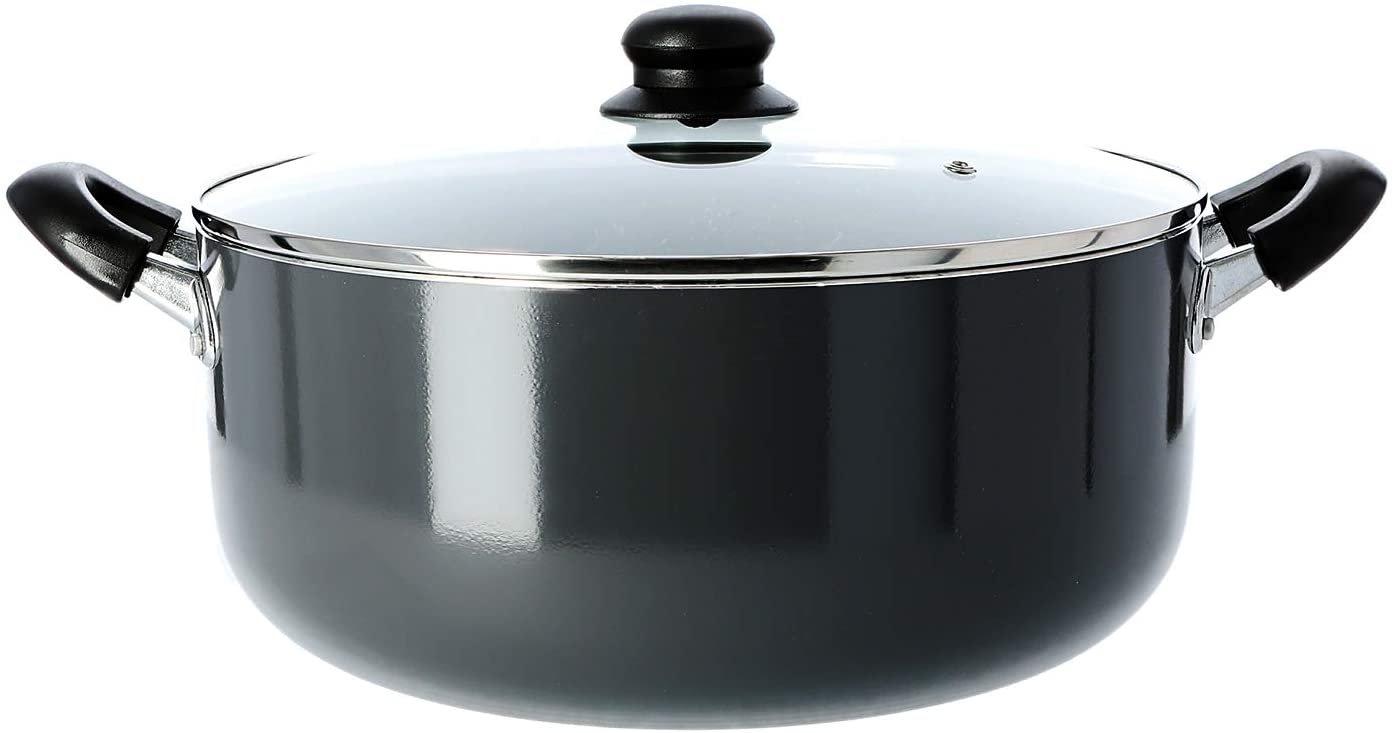 Delcasa 28Cm Non Stick Casserole Stock Pot With Glass Lid Aluminium Cookware Pan Induction Safe