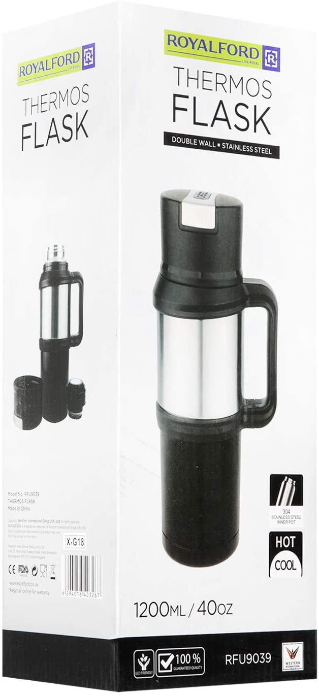 Shop Royalford Thermo Vacuum Flask 1200 Ml | Best Vacuum | Halabh