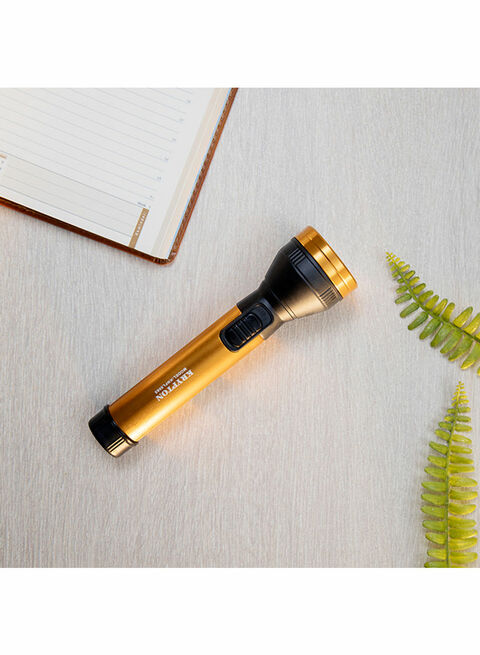 Krypton Rechargeable Led Flash Light 2 Watt Black & Gold