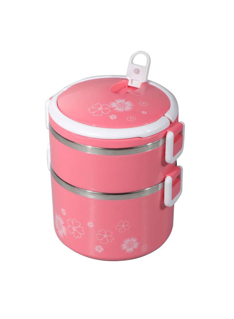 Delcasa Two Layer Lunch Box | Capacity 1.7L | Color Pink | Kitchen Accessories in Bahrain | Halabh