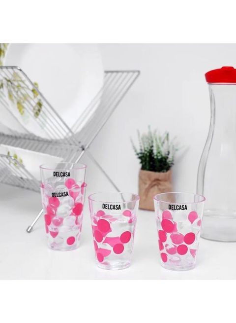 Delcasa 4 Piece Glass Set Pink Clear | Kitchen Appliance | Halabh.com