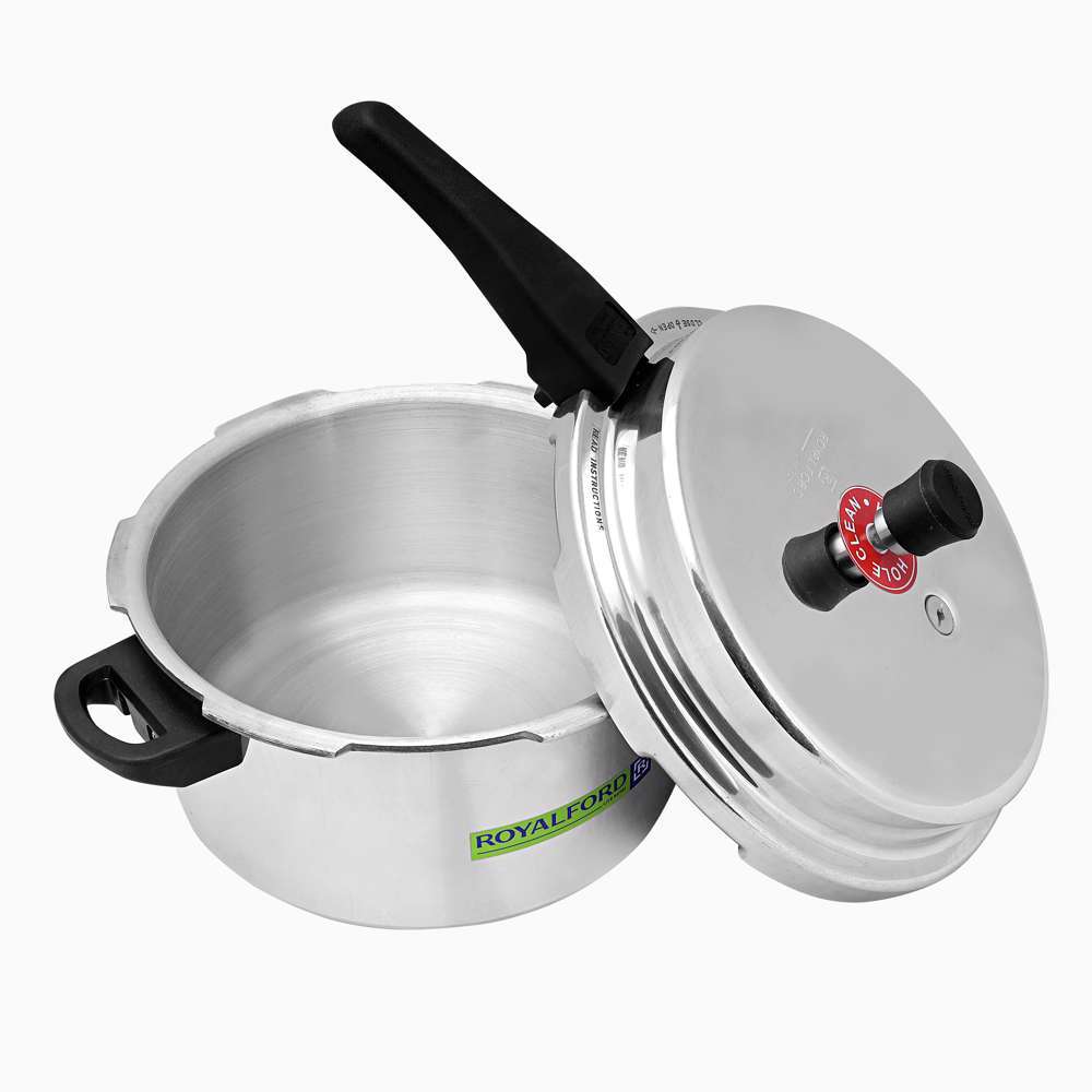 Royalford Combo Aluminum Pressure Cooker 5 + 3 liter Silver