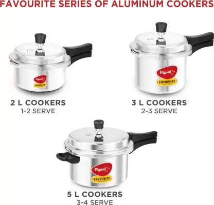 Pigeon Favourite 5 Litre Induction Bottom Pressure Cooker Aluminium