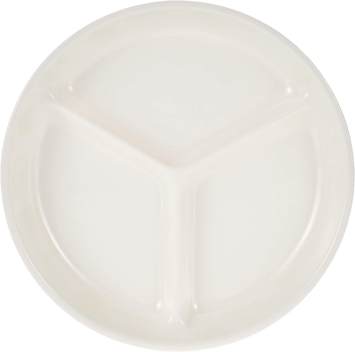 Flamingo Pearl Leaf Design 3 Section Plate White 7.5 Inches White