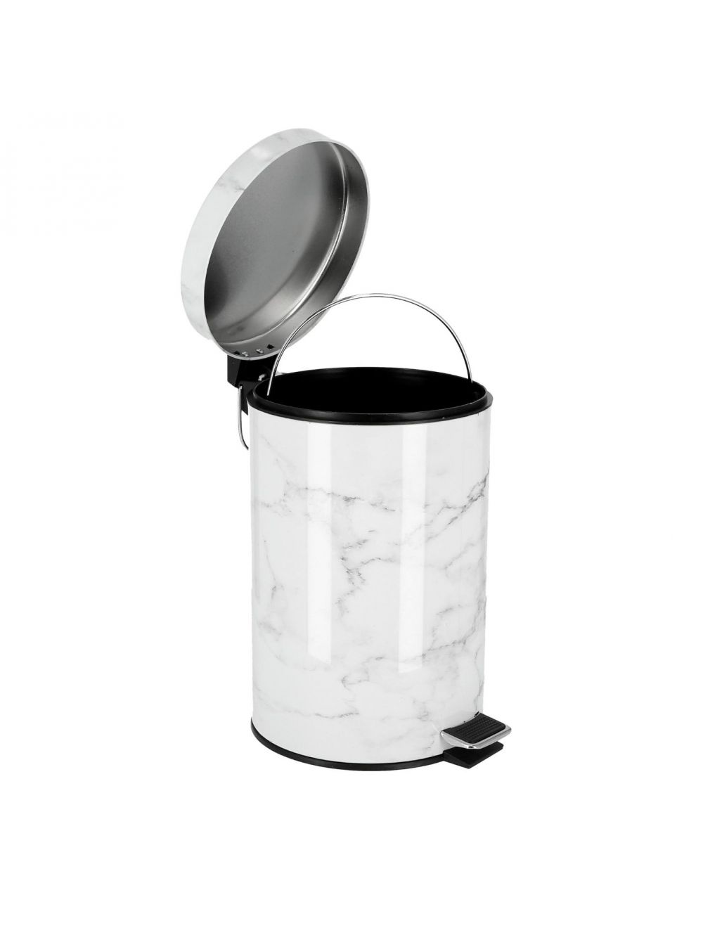 Royalford 5L Marble Design Dust Bin White & Grey