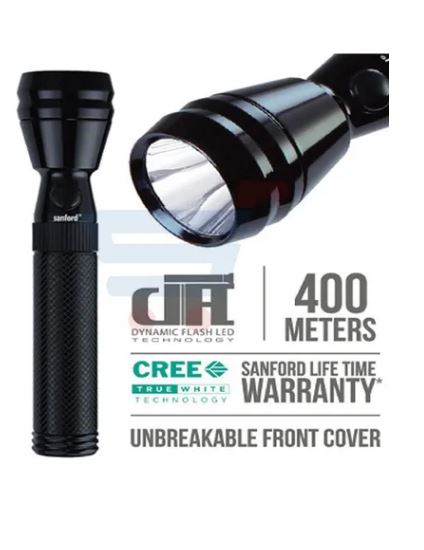 Sanford Rechargeable LED Search Light 1 AA Battery Black