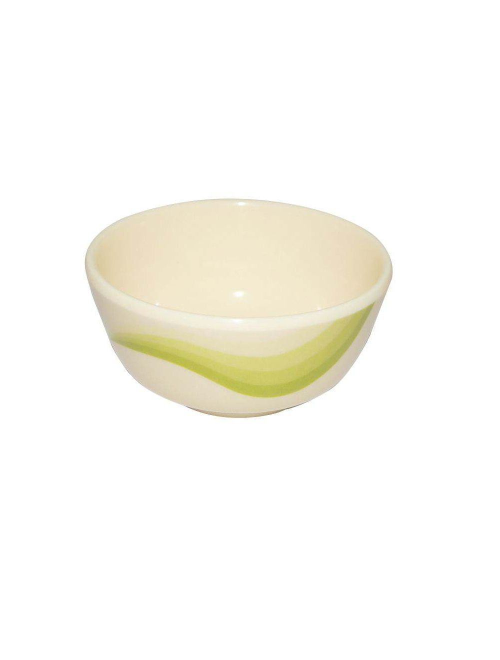 Royalford Melamine Ware 4.5 Inch Super Rays Round Bowl Mint White & Green