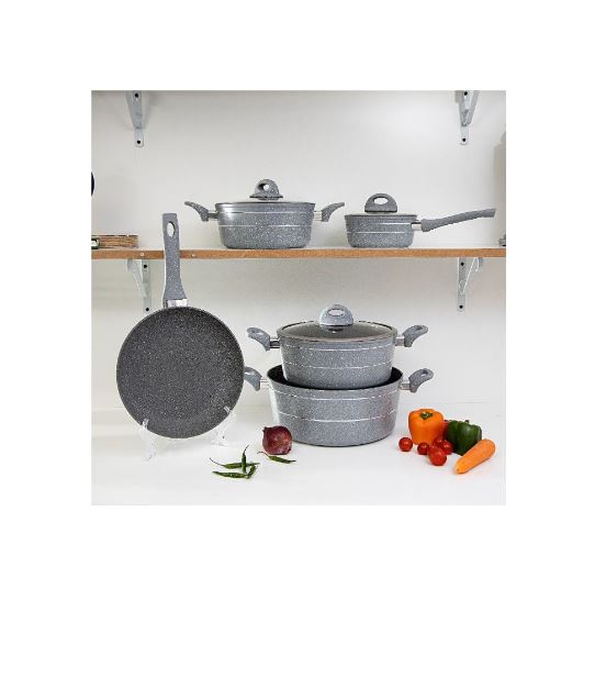 Royalford Smart Forged Aluminium Cookware Set Grey | Best Cookware Set in Bahrain | Halabh.com