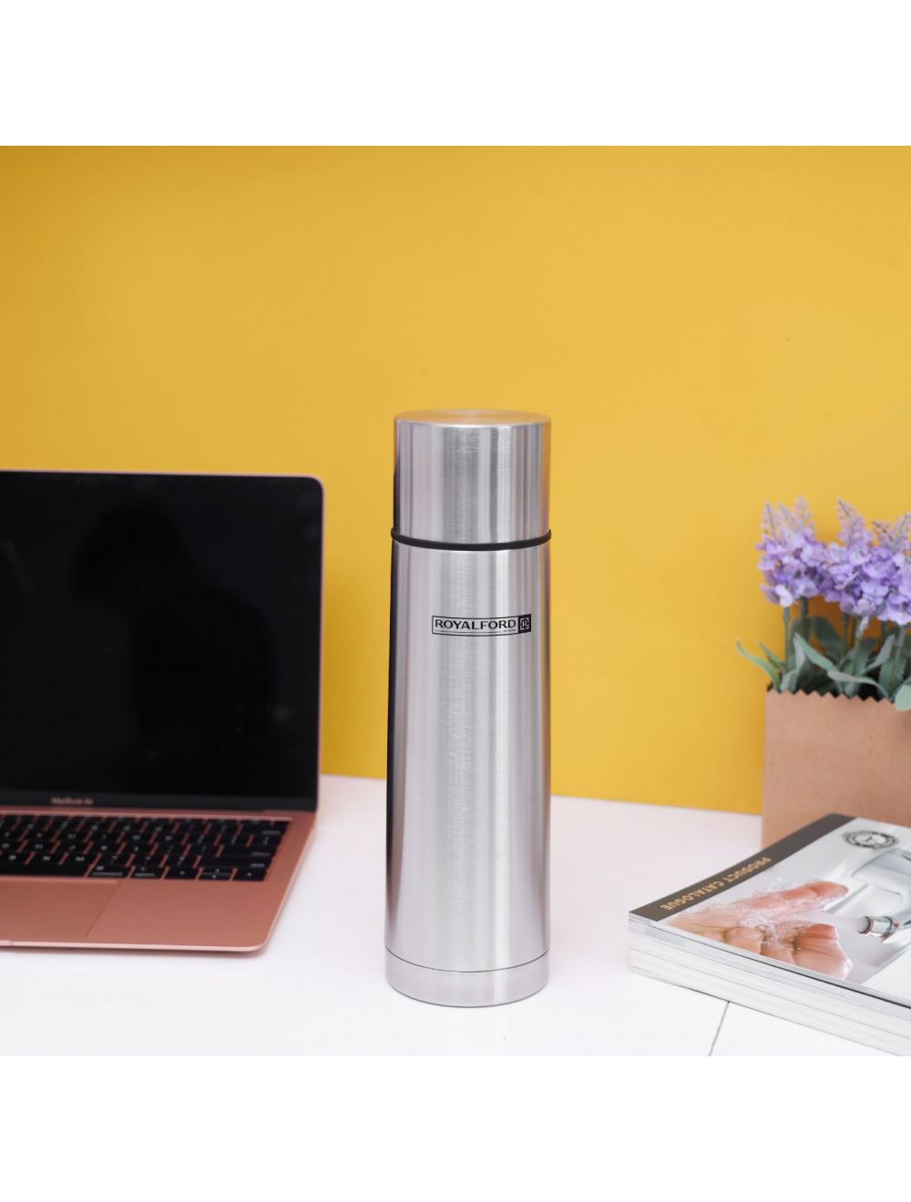 Royalford Stainless Steel Vacuum Bottle1Liter Silver