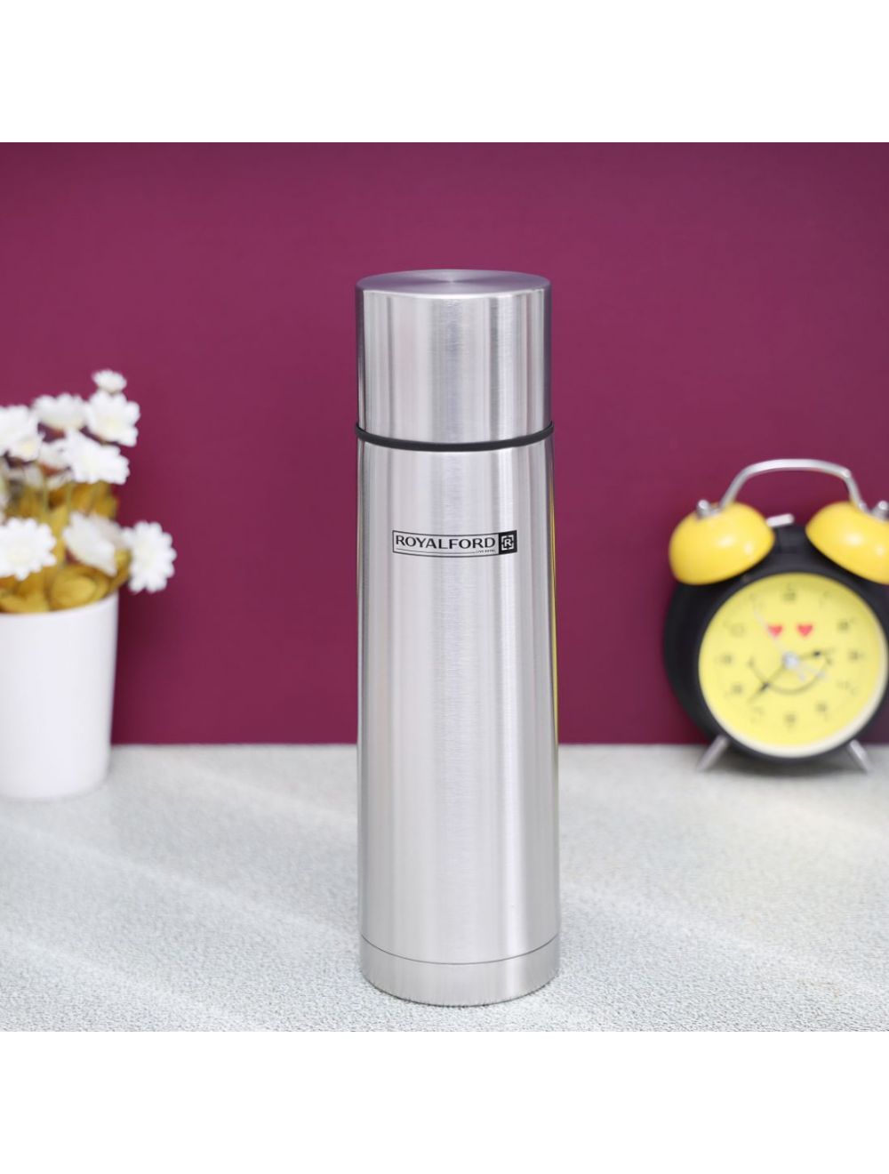 Royalford Stainless Steel Vacuum Bottle1Liter Silver