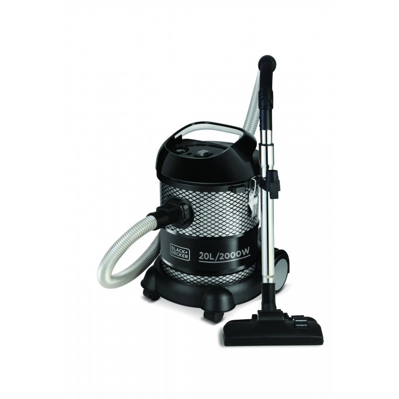 Black+Decker, Barrel Vacuum Cleaner 20 Litre, 2000 Watt Black - BV2000