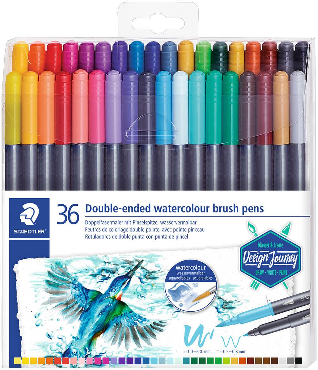 Staedler Marsgraphic 2 Tips Brush Pen Set=36col ST-3001-TB36