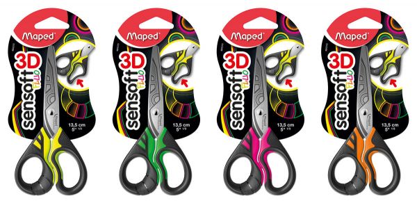 Maped Scissor 13.5cm Sym Sensoft Fluo Bls