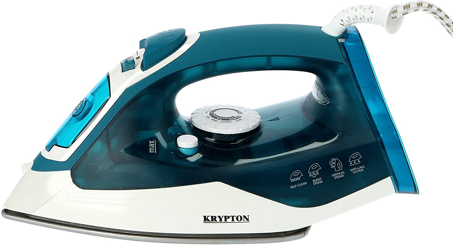 Krypton 2000w Easy Slide Steam Iron Blue & White
