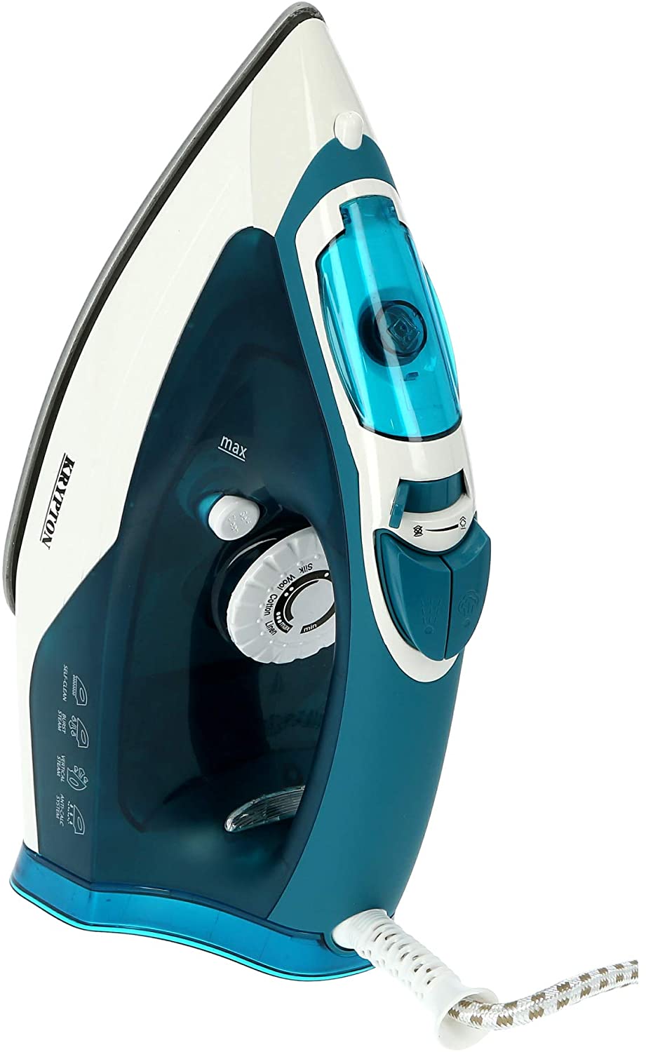 Krypton 2000w Easy Slide Steam Iron Blue & White