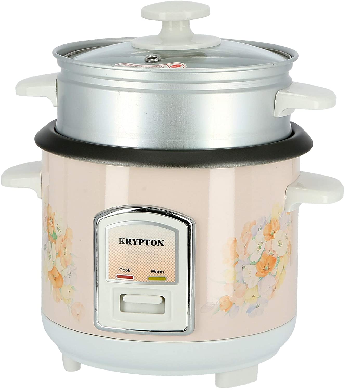 Krypton 0.6L Electric Rice Cooker With Steamer White