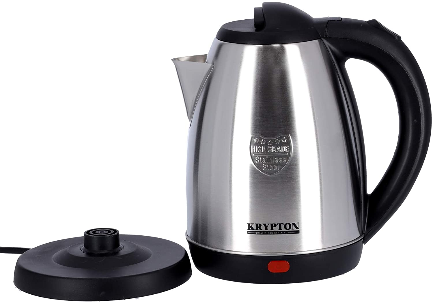 Krypton Steel Kettle 1.8 Liters Silver & Black