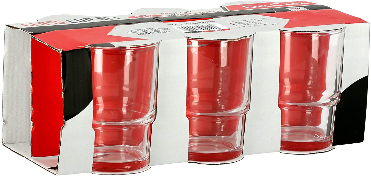 Delcasa 6 Pcs Glass Tumbler | Capacity 240ml | Best Kitchen Accessories in Bahrain | Halabh