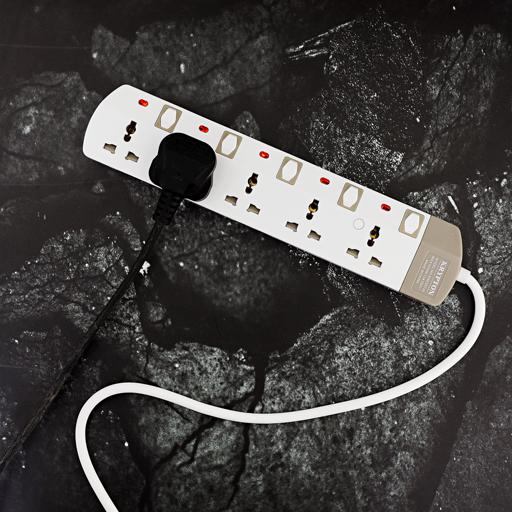 Krypton 5 Way Extension Board Plug Power Extension Socket | Outlet | USB | Extension Cord | Electronics | Home Improvement | Technology | Convenience | Protection | Versatility | Halabh.com