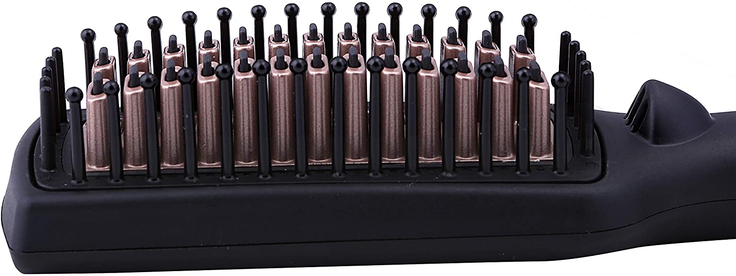 Geepas Hair Brush Ceramic Coating Digital Temperature Control Black