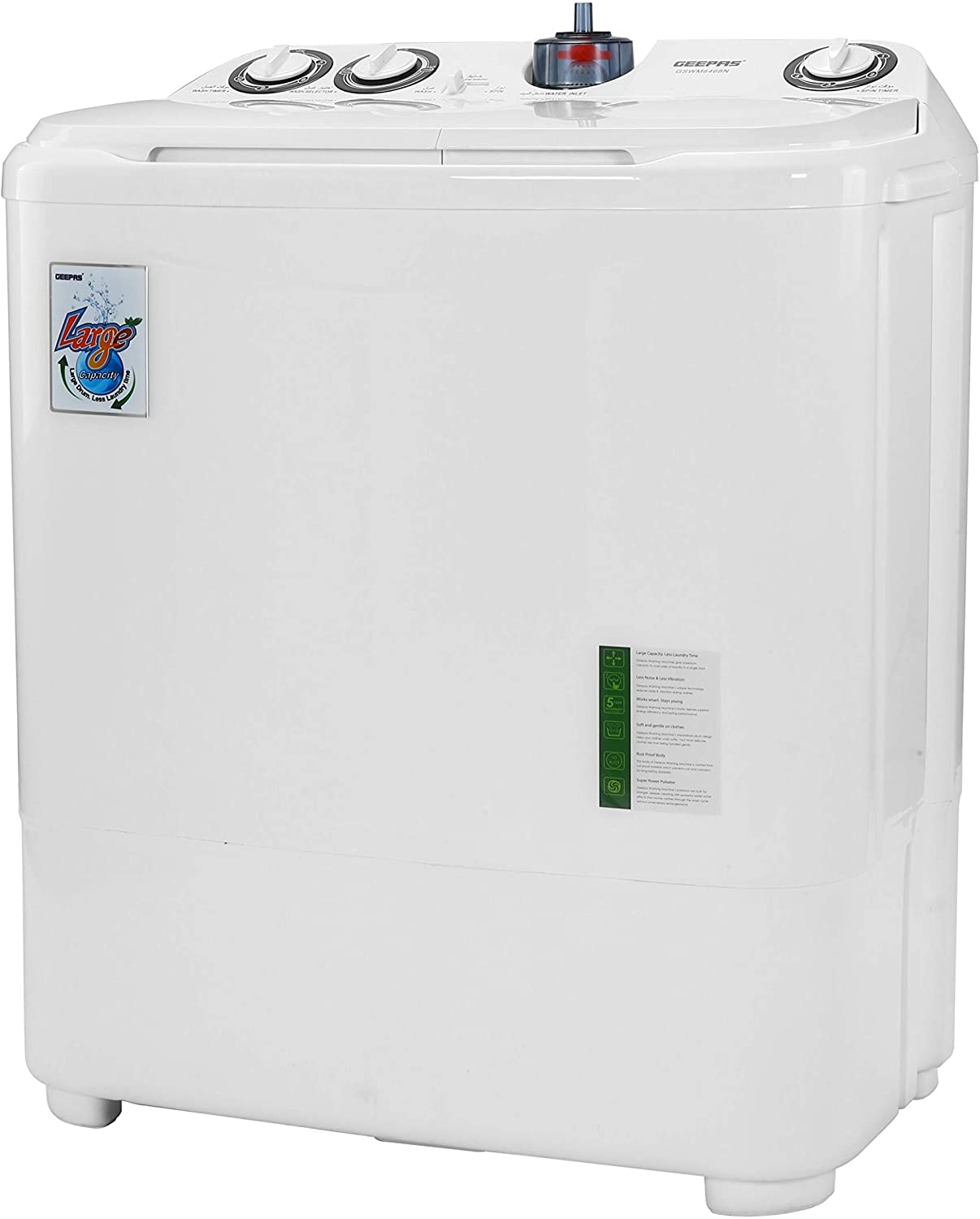 Geepas 7kg Semi Automatic Washing Machine Twin Tub - GSWM6468 | in Bahrain | Halabh.com