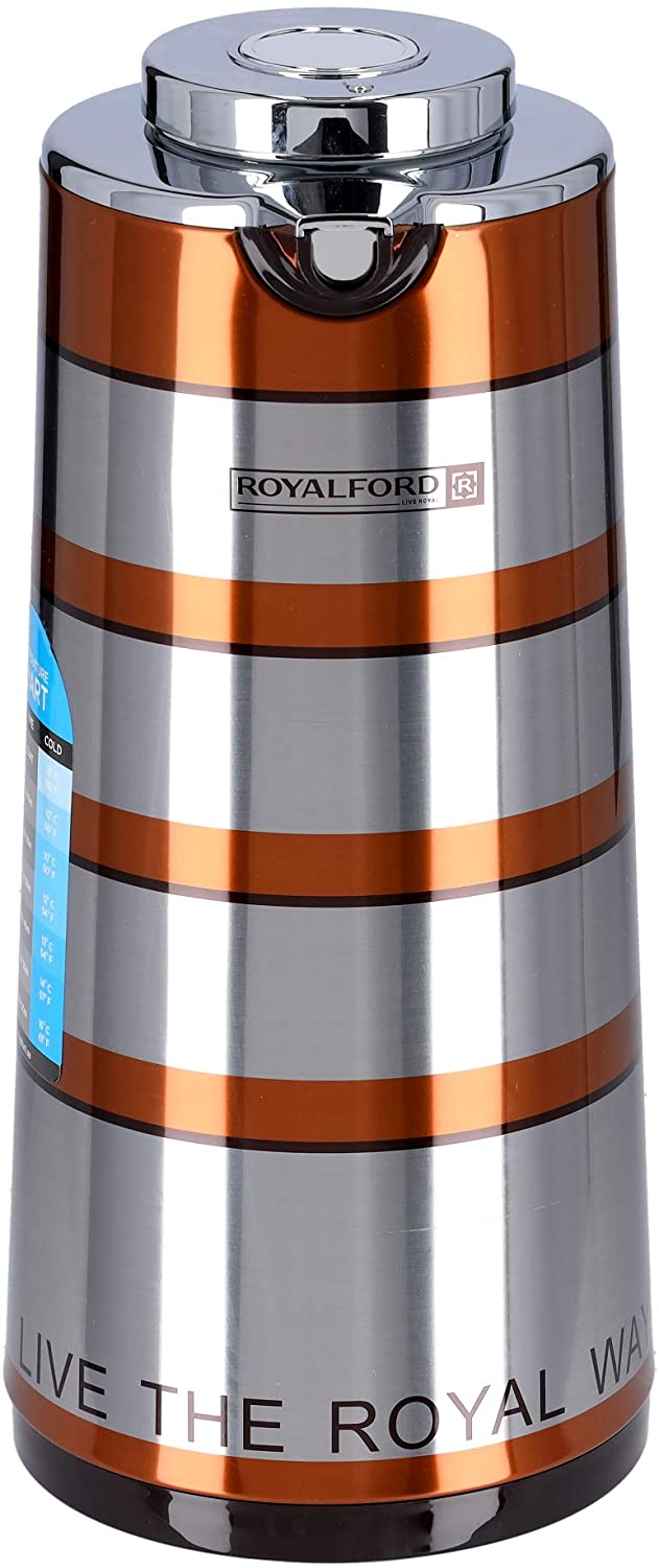 Shop Royalford Golden Figured Vacuum Flask | Elegant Flask | Halabh