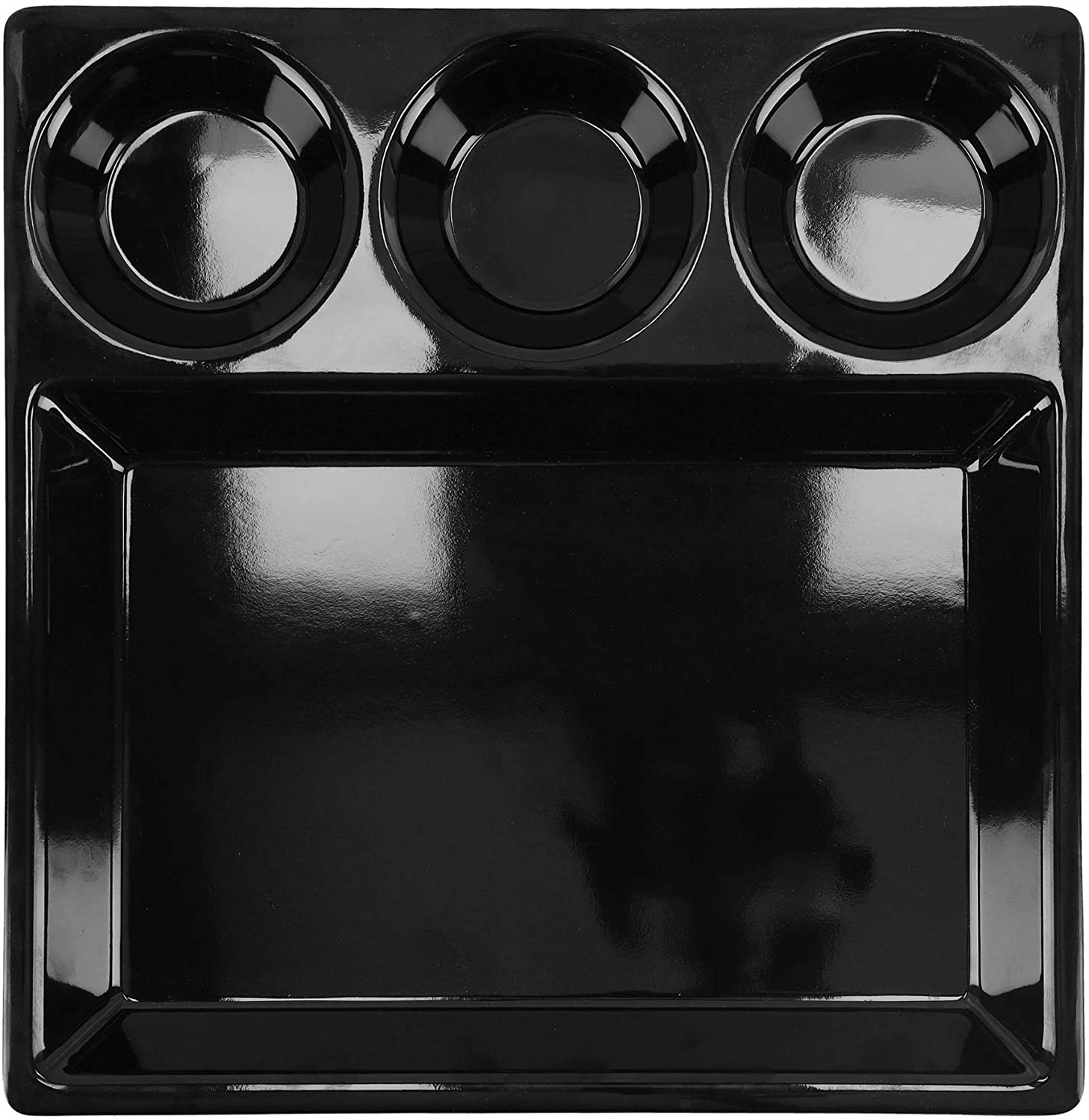 Royalford 12 Dosa Tray Melamine Divided Serving Dish Black