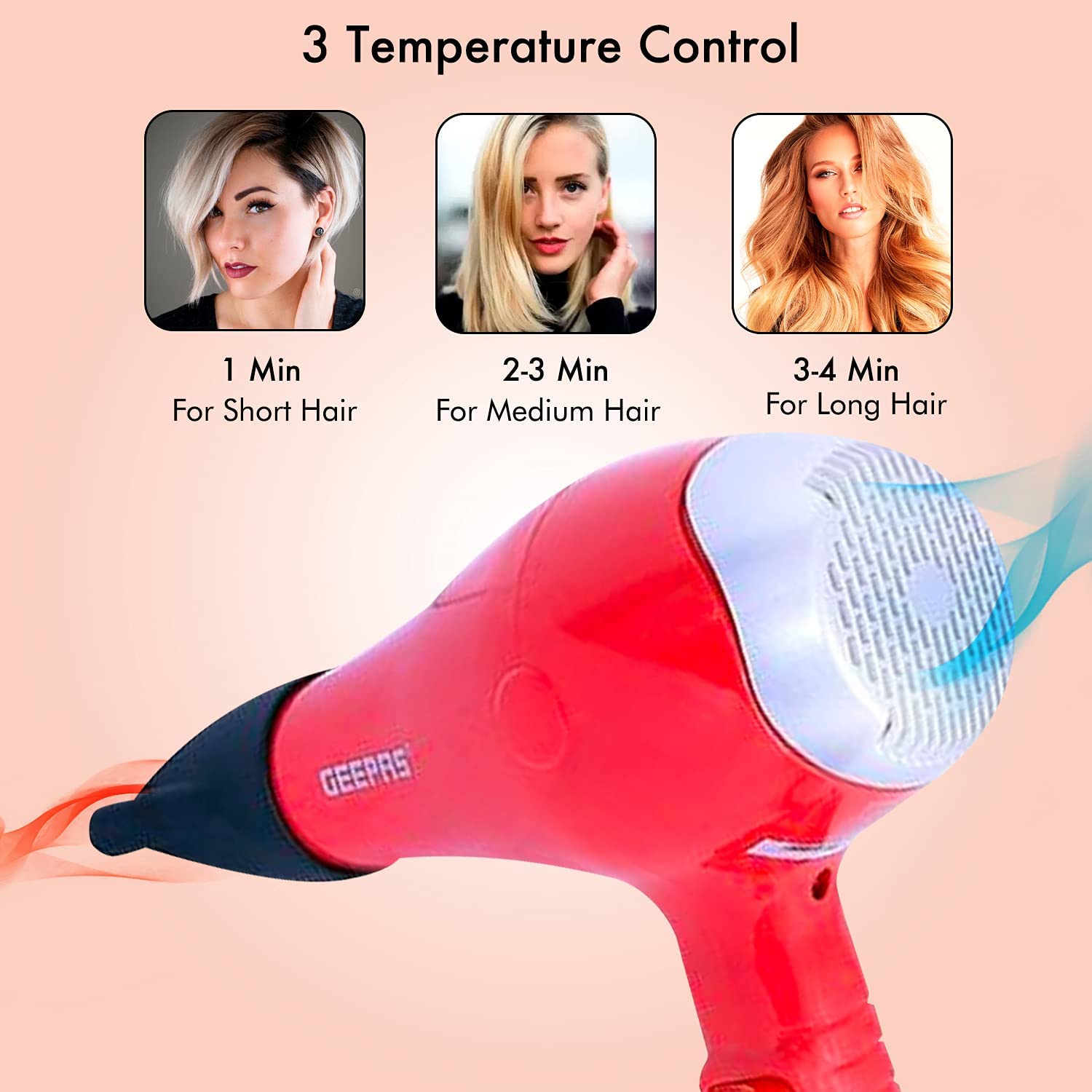 Geepas Hair Dryer Red in Bahrain - Best Personal Care Accessories